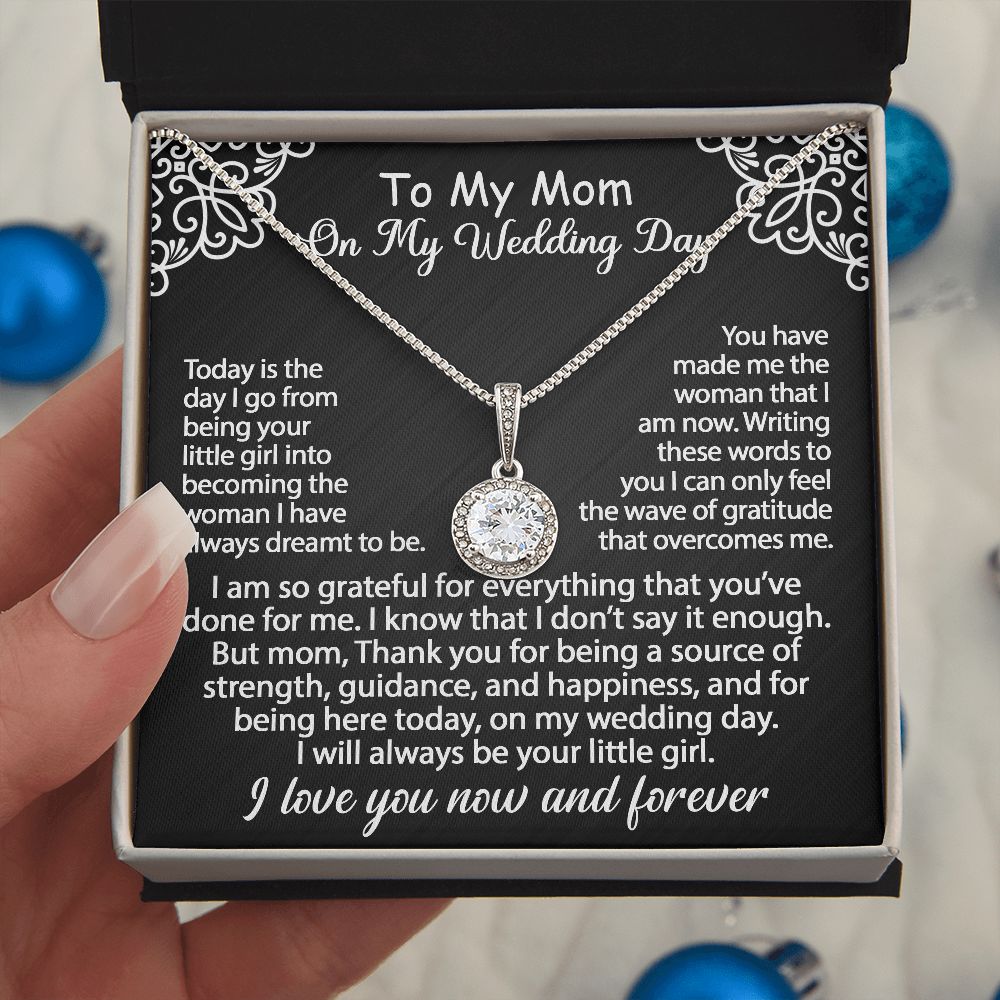 To My Mom Gift On My Wedding Day - I am so grateful - Eternal Hope Necklace  #e151