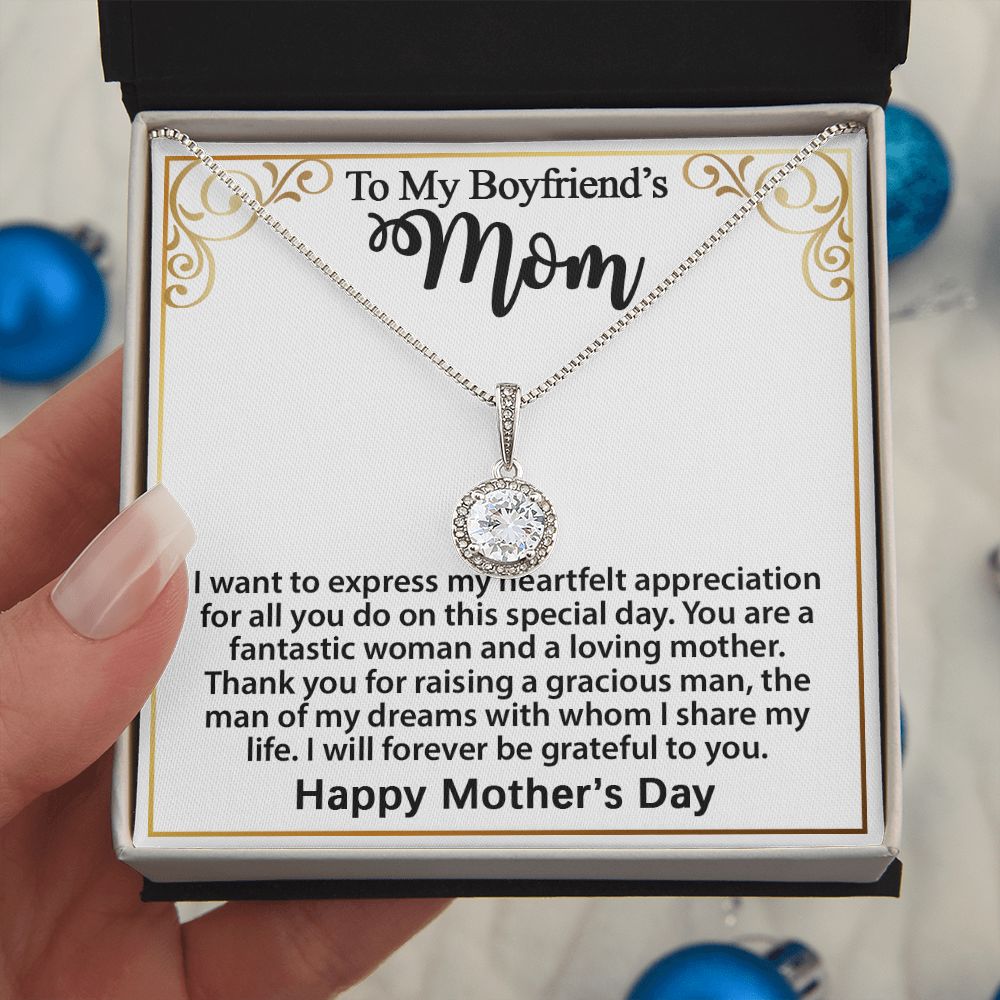 Gifts for Boyfriend's Mom, To My Boyfriends Mom Necklace Gifts, Mother's Day Gift Birthday Christmas Ideas For BF's Mom, Eternal Hope Pendants #e273