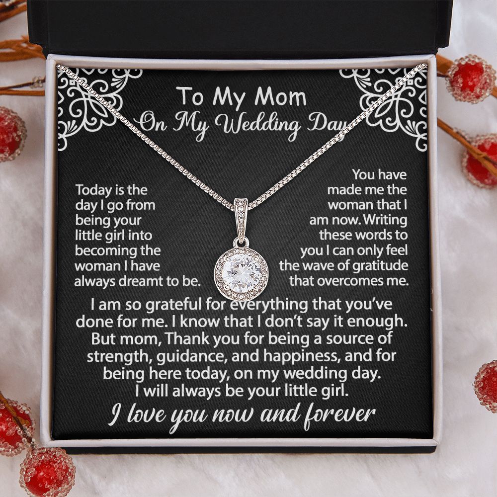 To My Mom Gift On My Wedding Day - I am so grateful - Eternal Hope Necklace  #e151