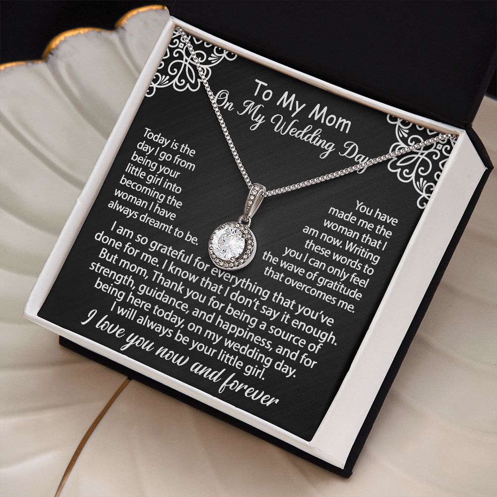 To My Mom Gift On My Wedding Day - I am so grateful - Eternal Hope Necklace  #e151