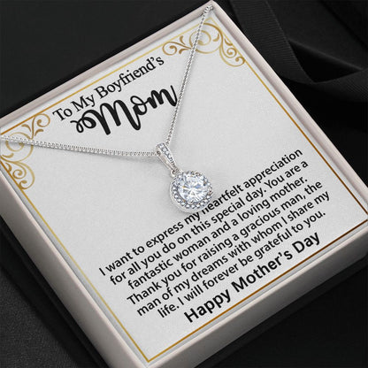 Gifts for Boyfriend's Mom, To My Boyfriends Mom Necklace Gifts, Mother's Day Gift Birthday Christmas Ideas For BF's Mom, Eternal Hope Pendants #e273