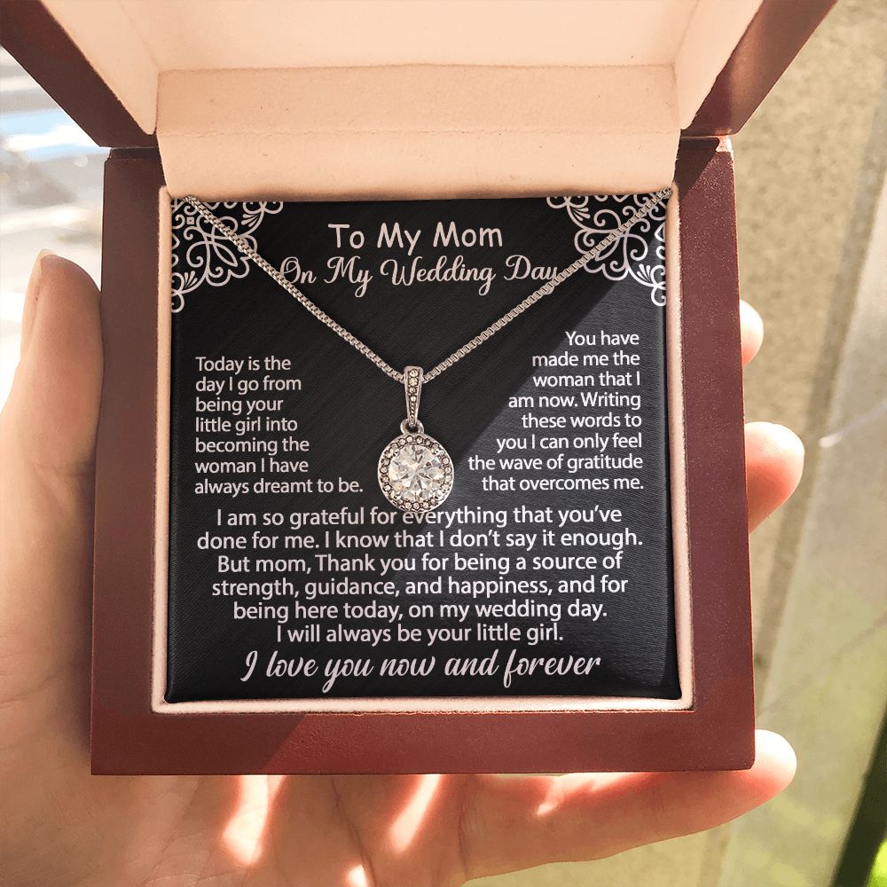 To My Mom Gift On My Wedding Day - I am so grateful - Eternal Hope Necklace  #e151