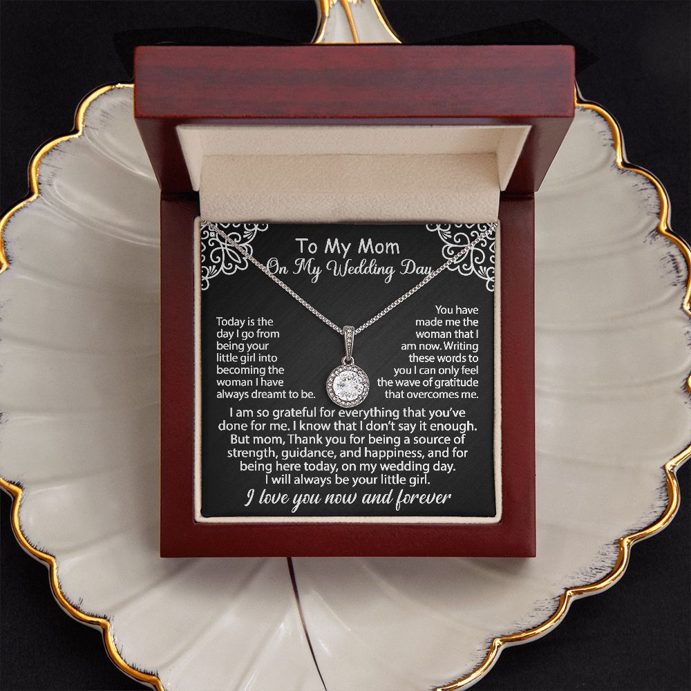 To My Mom Gift On My Wedding Day - I am so grateful - Eternal Hope Necklace  #e151