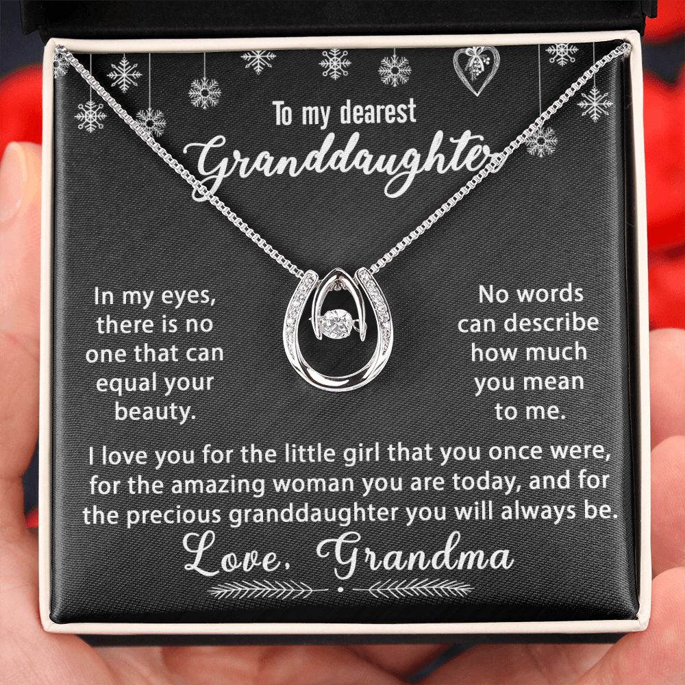 To My Granddaughter Necklace Gift - In my eyes - Lucky In Love #e170