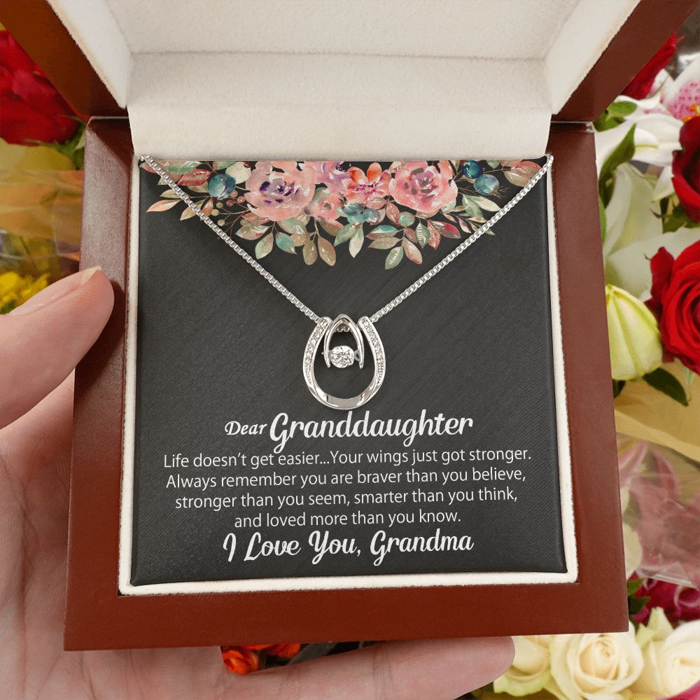 Personalized To My Granddaughter Necklace Gift From Grandma, Poem Message Jewelry Card, Granddaughter Birthday Gift, Christmas Gift For Her