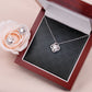 Love Knot Earrings & Necklace Set - 14K White Gold Gift For Her #e76