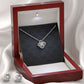 Love Knot Earrings & Necklace Set - 14K White Gold Gift For Her #e76