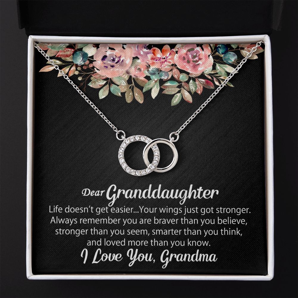 To My Granddaughter Necklace Gift - Your wings just got stronger - Perfect Pair #e105