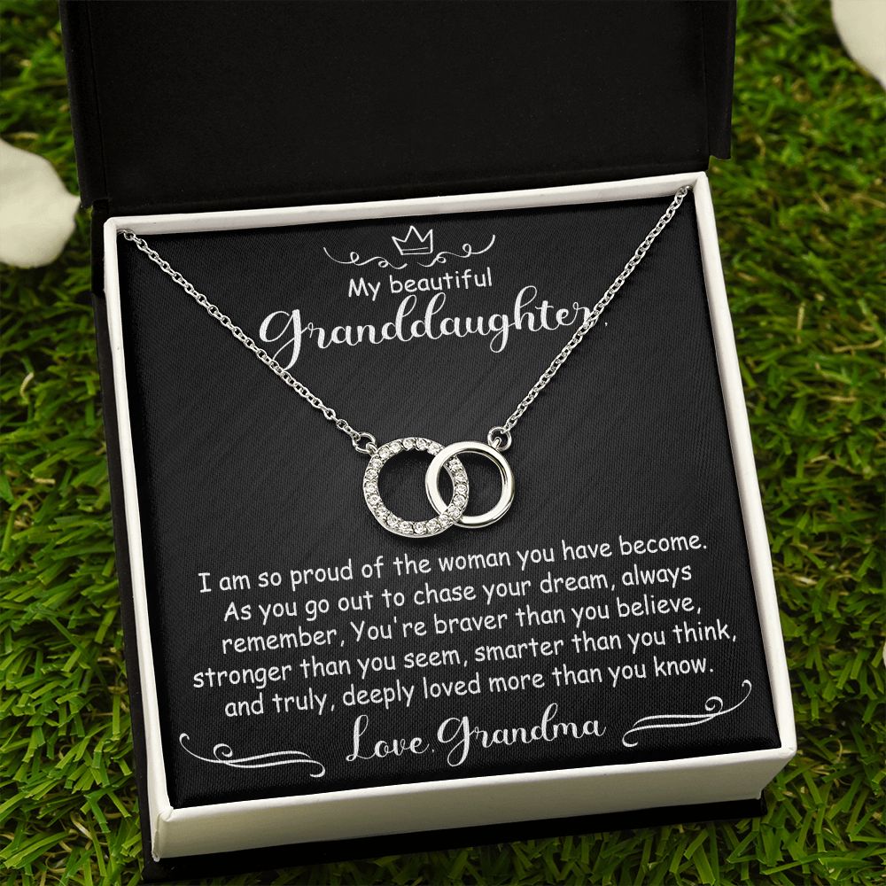 To My Granddaughter Necklace Gift - I'm so proud - Perfect Pair #e98