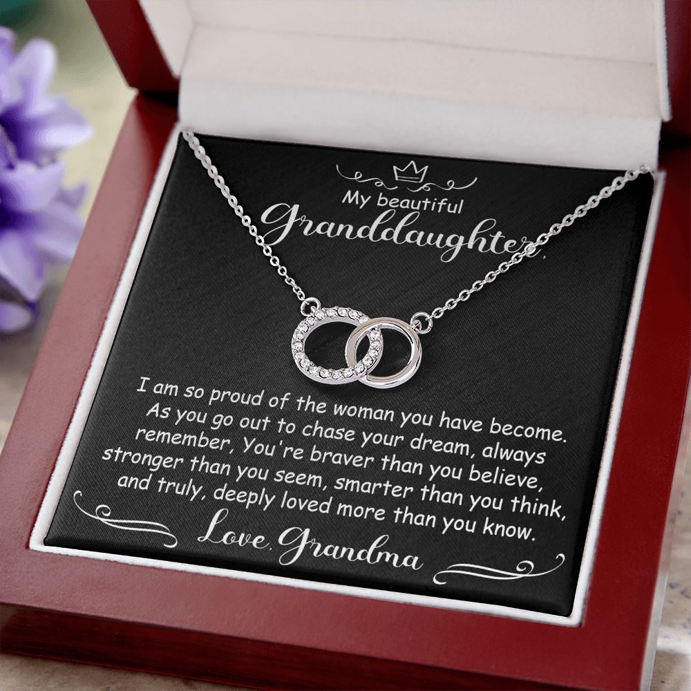 To My Granddaughter Necklace Gift - I'm so proud - Perfect Pair #e98