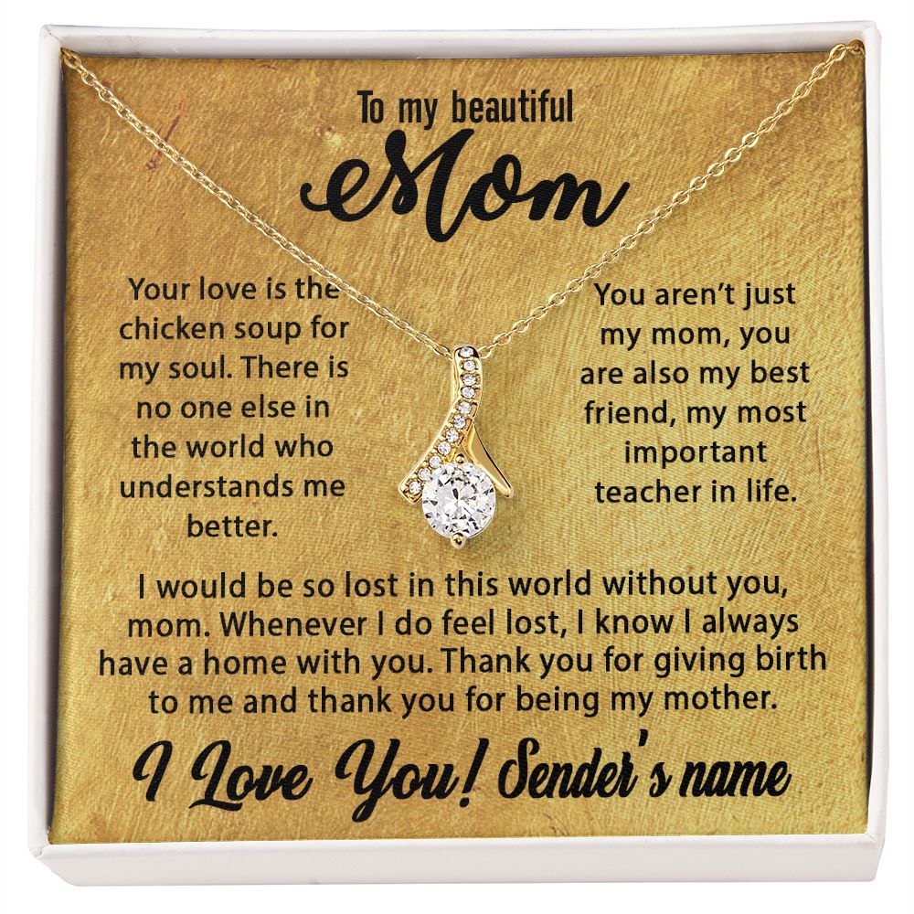 Personalized Necklace For Mom - Mothers Day Gift Ideas, Birthday Christmas Gift for Mom Alluring Beauty - Custom name #az23e237