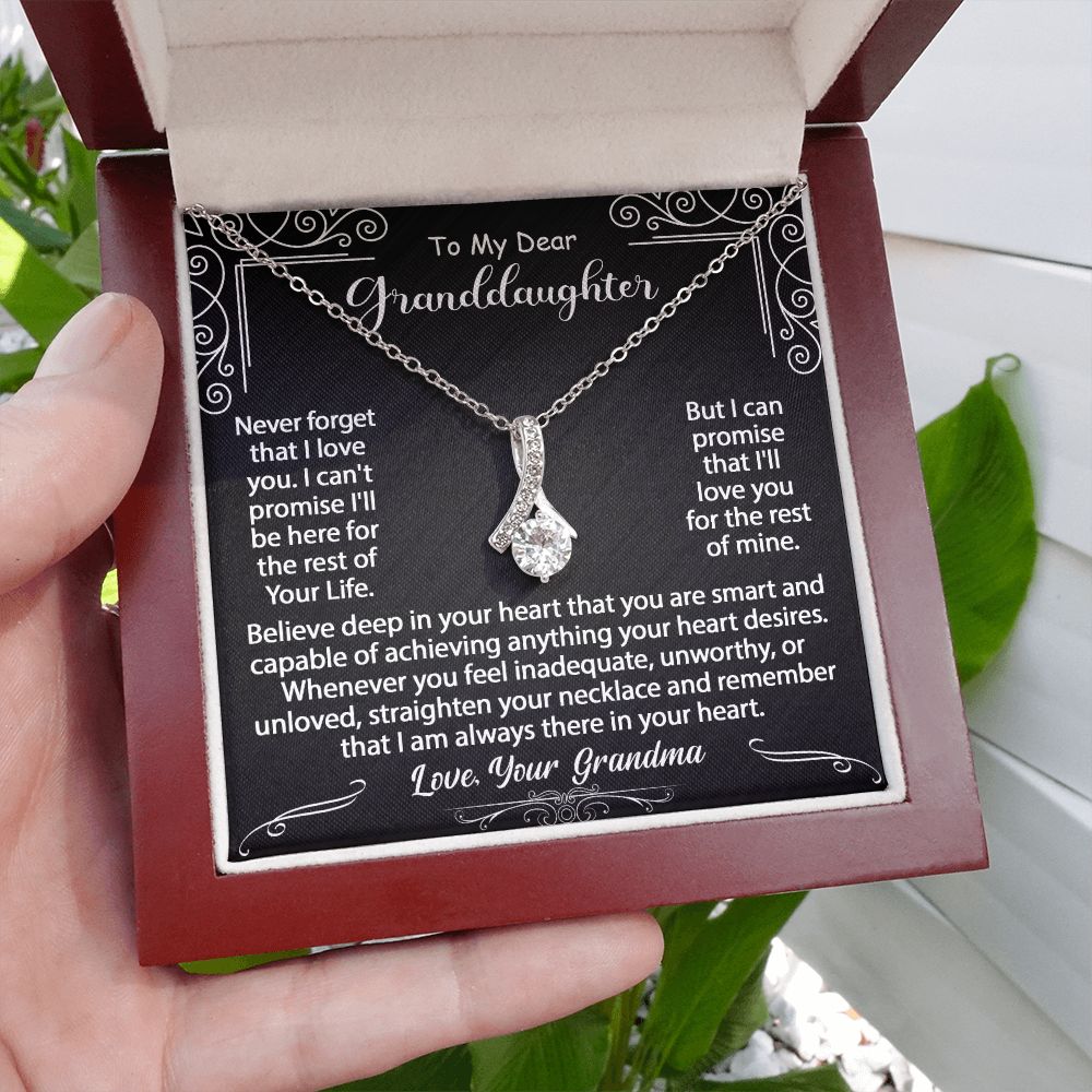 To My Granddaughter Necklace Gift - Believe deep in your heart - Alluring Beauty  #e72c