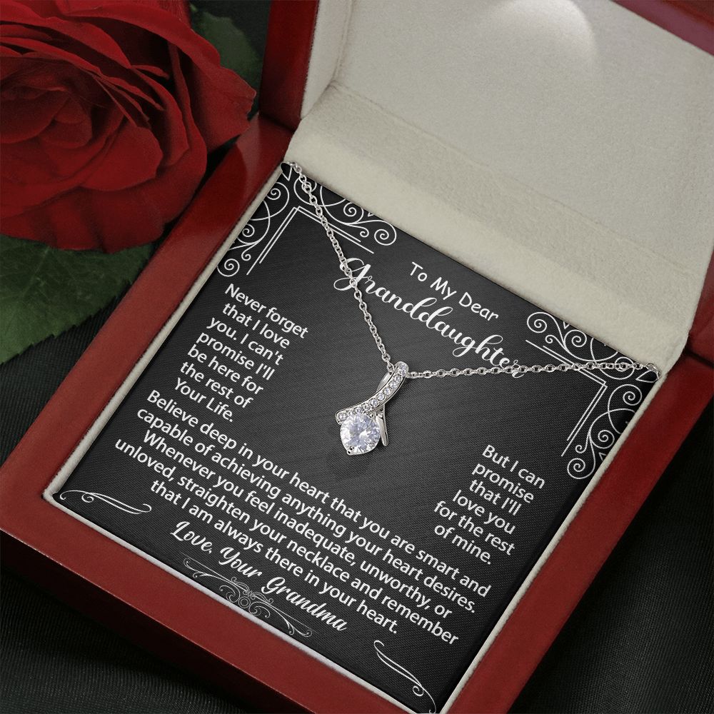 To My Granddaughter Necklace Gift - Believe deep in your heart - Alluring Beauty  #e72c