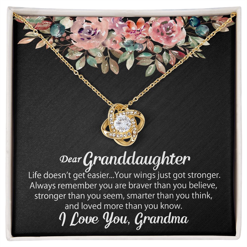 Personalized To My Granddaughter Necklace Gift From Grandma - Love Knot #e100