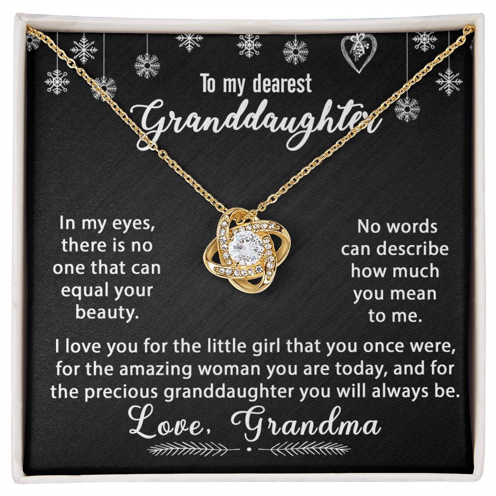 To My Granddaughter Necklace Gift - In my eyes - Love Knot #e166