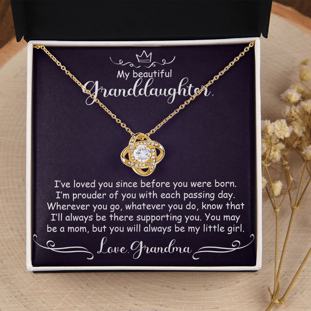 To My Granddaughter Necklace Gift - My little girl - Love Knot #e164