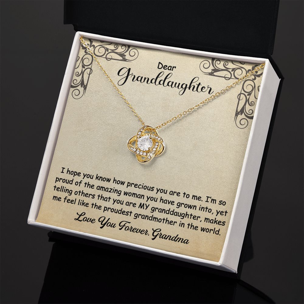 To My Granddaughter Necklace Gift - I hope you know - Love Knot #e160