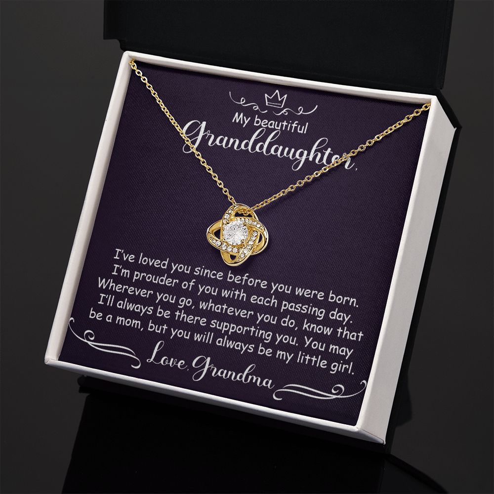 To My Granddaughter Necklace Gift - My little girl - Love Knot #e164