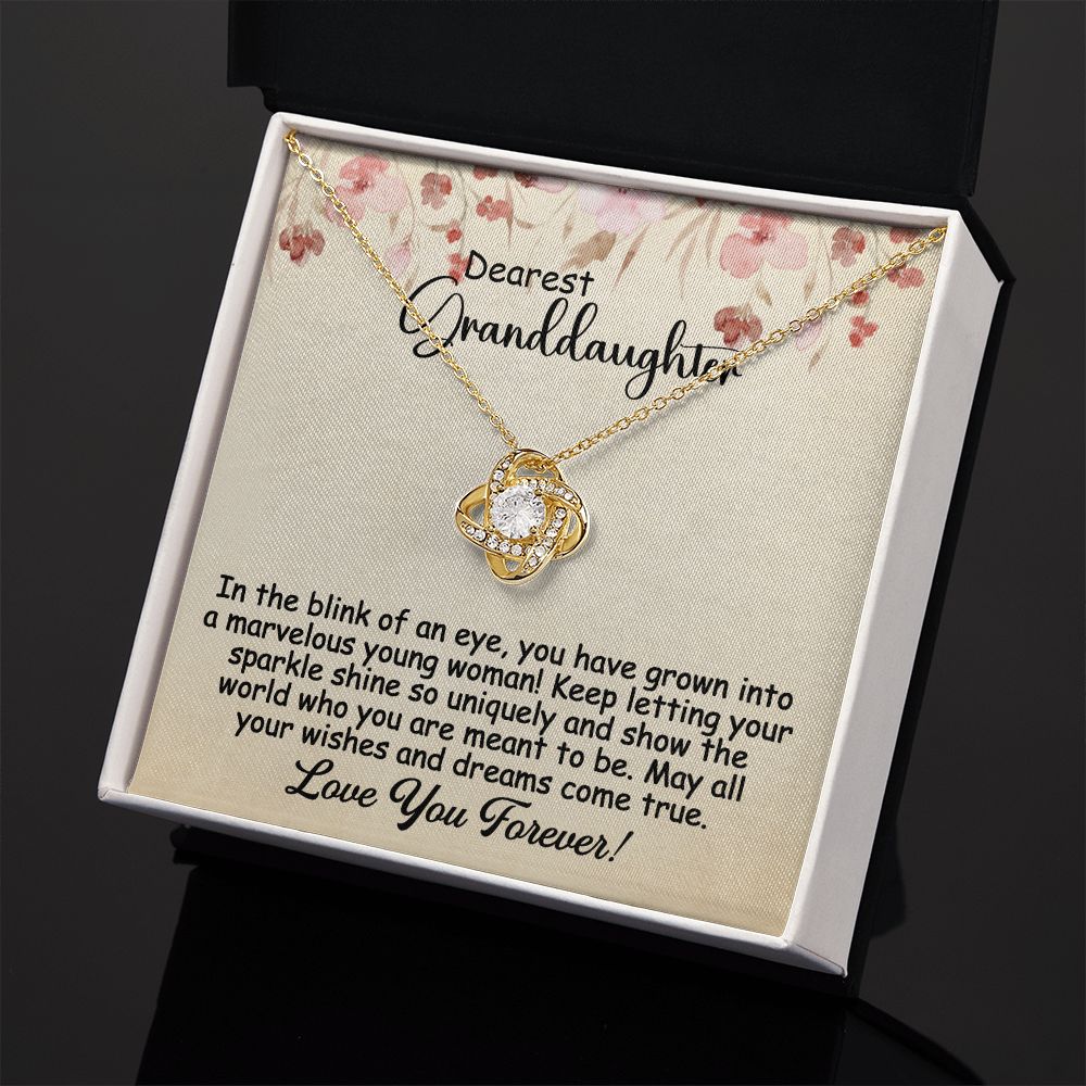 To My Granddaughter Necklace Gift - Marvelous young woman - Love Knot #e161