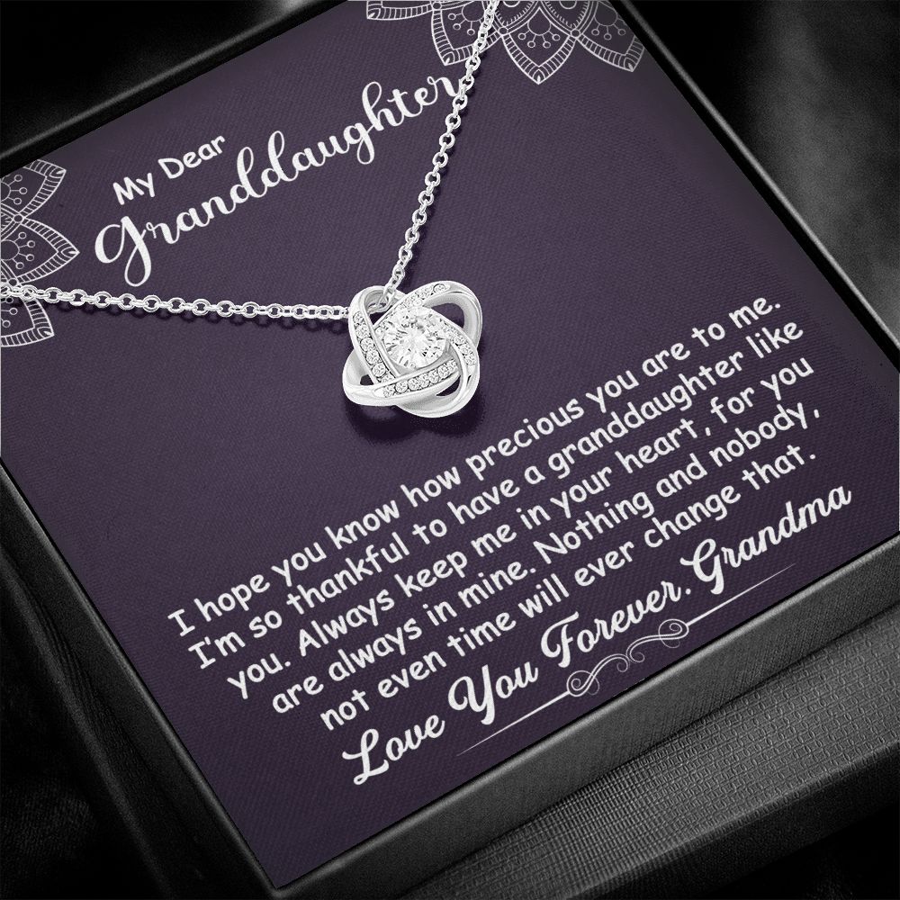 To My Granddaughter Necklace Gift - I hope you know - Love Knot #e162