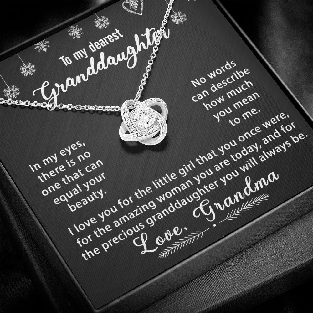 To My Granddaughter Necklace Gift - In my eyes - Love Knot #e166