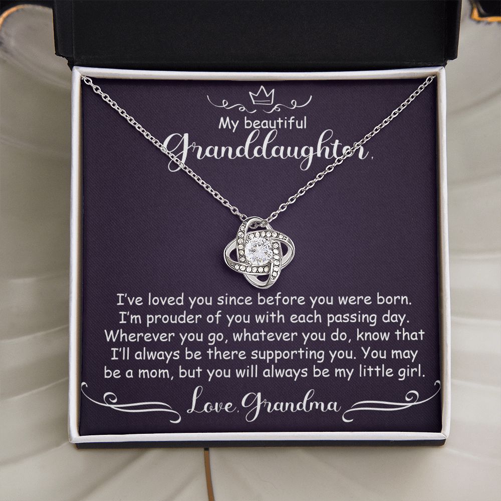 To My Granddaughter Necklace Gift - My little girl - Love Knot #e164