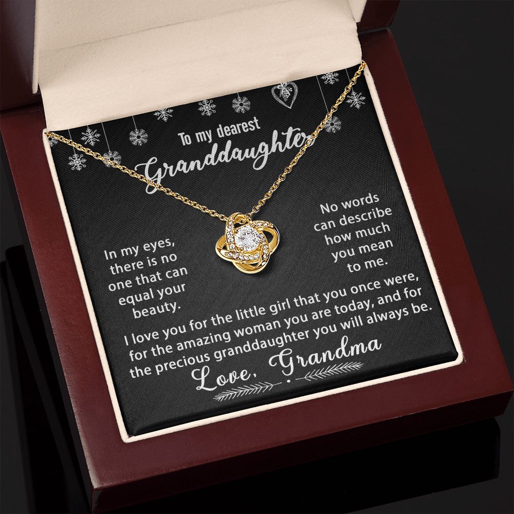 To My Granddaughter Necklace Gift - In my eyes - Love Knot #e166