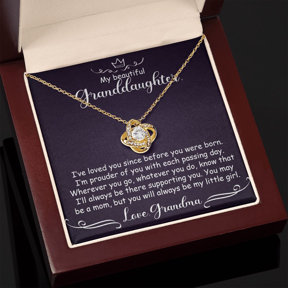 To My Granddaughter Necklace Gift - My little girl - Love Knot #e164