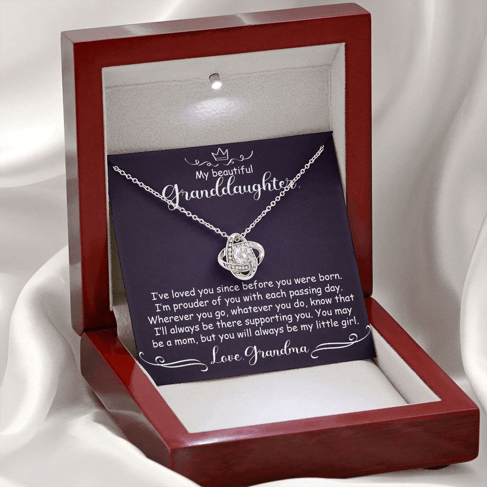 To My Granddaughter Necklace Gift - My little girl - Love Knot #e164