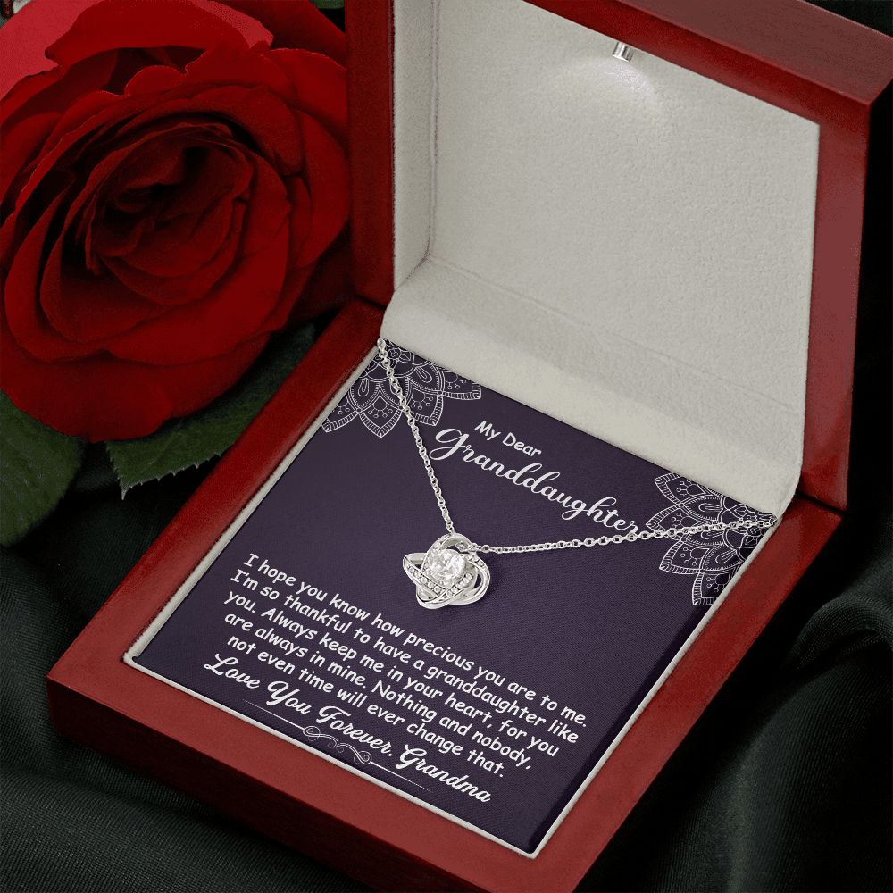 To My Granddaughter Necklace Gift - I hope you know - Love Knot #e162