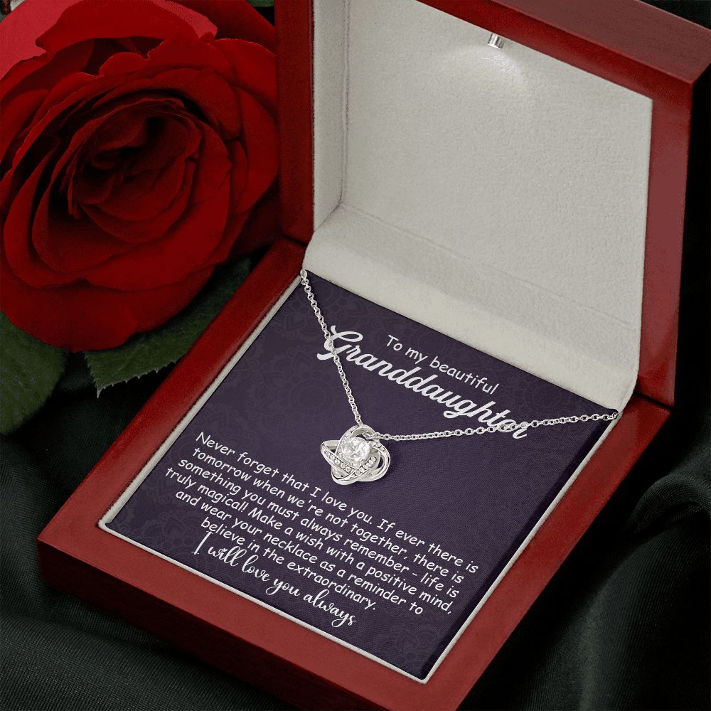 To My Granddaughter Necklace Gift - Life is truly magical - Love Knot #e157