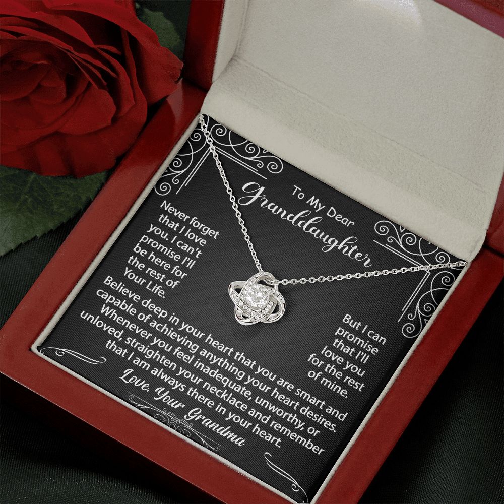 To My Granddaughter Necklace Gift - Believe deep in your heart - Love Knot #e72b