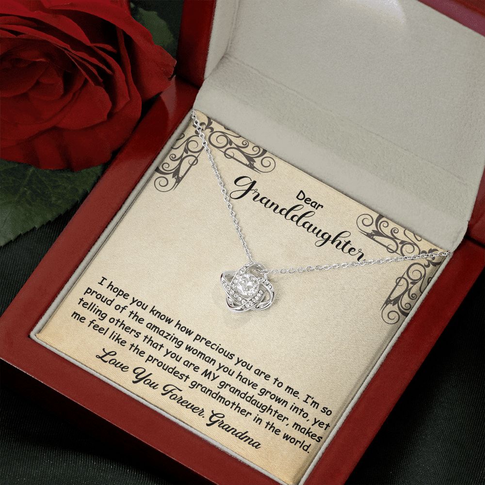 To My Granddaughter Necklace Gift - I hope you know - Love Knot #e160