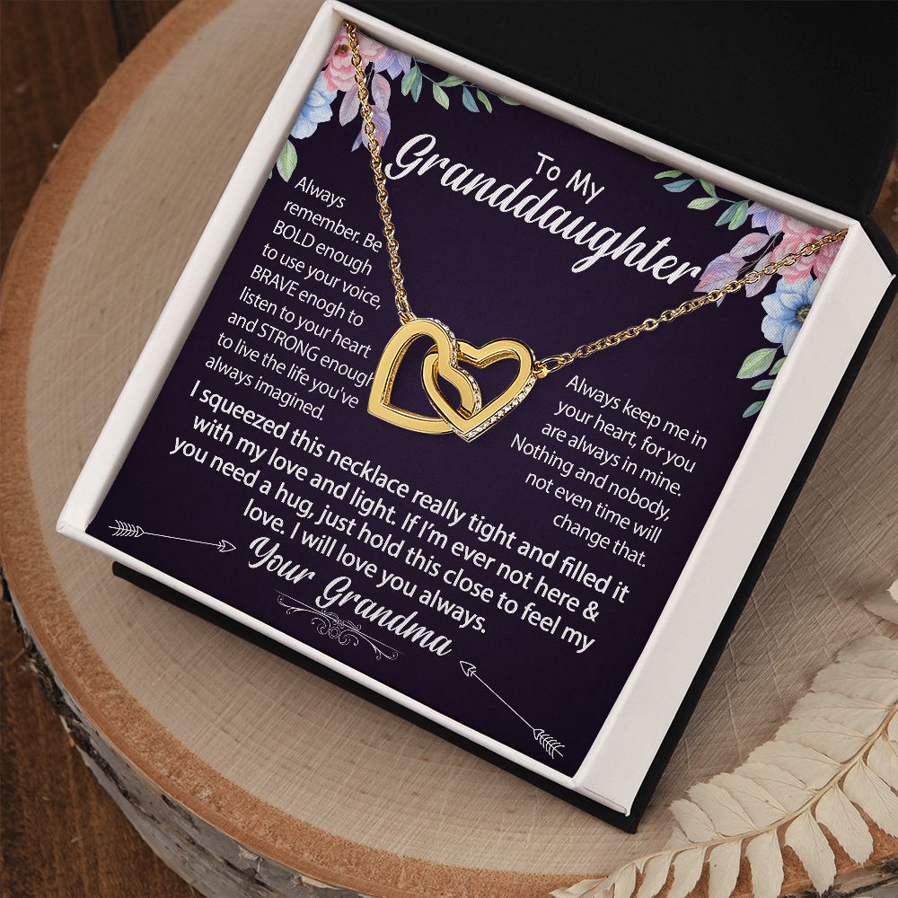 Interlocking Heart Necklace - Necklace for Granddaughter - Jewelry Inns