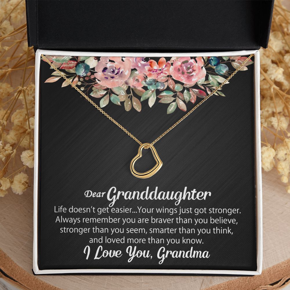 Personalized To My Granddaughter Gift From Grandma - Delicate Heart #e103