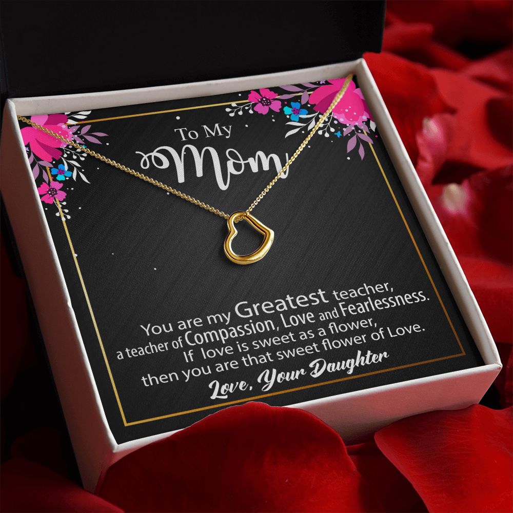 To My Mom Necklace Gift - Delicate Heart #e135