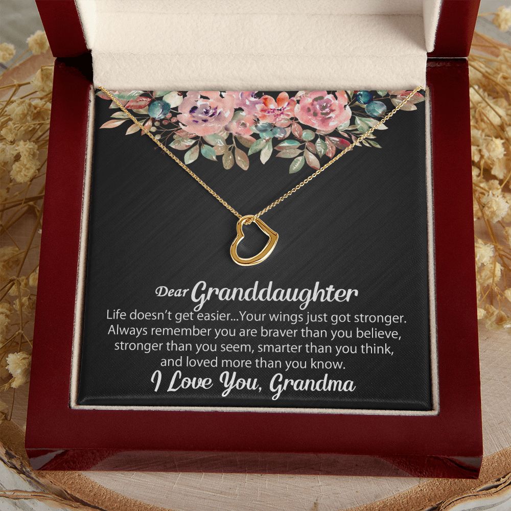 Personalized To My Granddaughter Gift From Grandma - Delicate Heart #e103