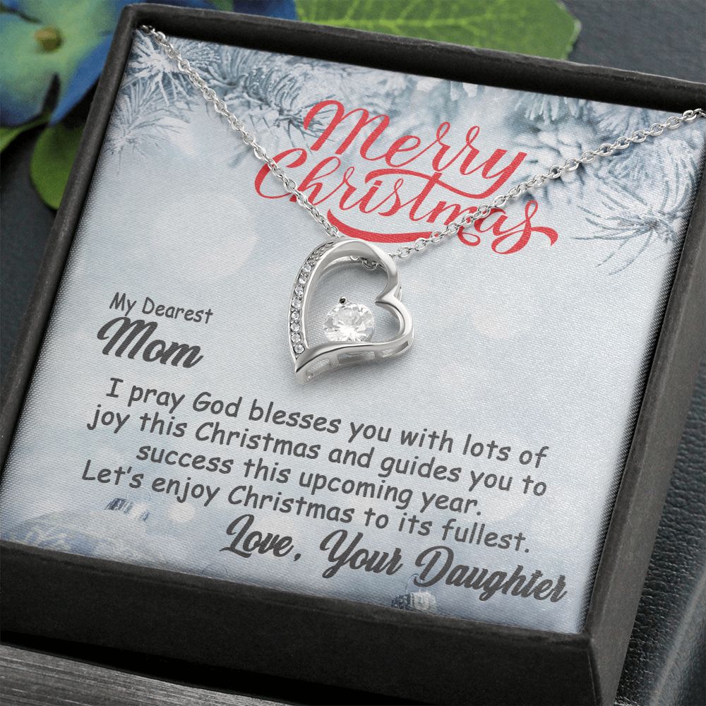 Personalized To My Mom Forever Love Necklace From Daughter & Son - Merry Christmas #e202