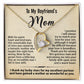 To My Boyfriend's Mom Necklace, Gift for Boyfriend's Mom, Mother's Day Birthday Ideas, Message Card Jewelry Present For BF's Mother #e259