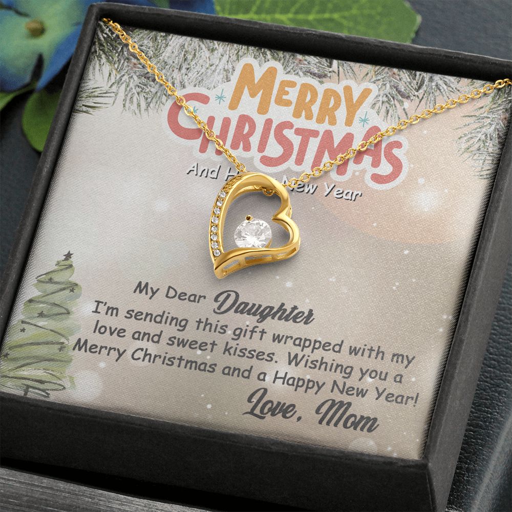 Personalized To My Daughter Forever Love Necklace From Mom- Merry Christmas #e198