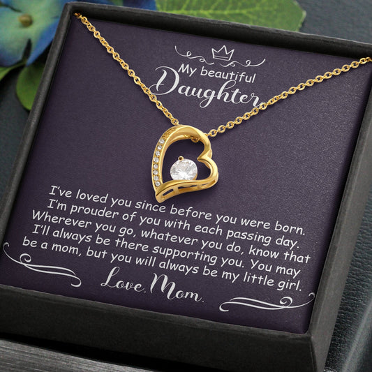 To My Daughter Wedding Birthday Pregnancy Graduation Necklace Gift For Her, 14K White Gold 18K Yellow Gold Gift For Daughter, Jewelry Gift