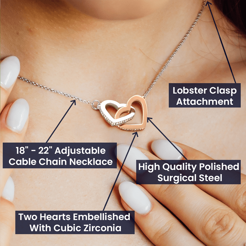 To My Granddaughter Gift On Her Pregnancy - Interlocking Hearts Necklace #e67