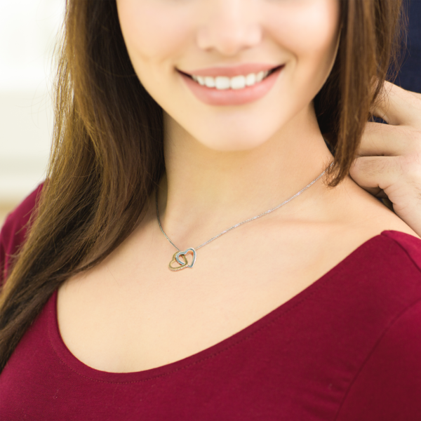 To My Granddaughter - I've loved you since before you were born - Interlocking Heart Necklace #e65 - Image 6
