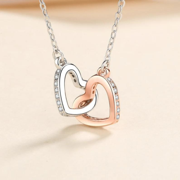 To My Granddaughter - I've loved you since before you were born - Interlocking Heart Necklace #e65 - Image 3