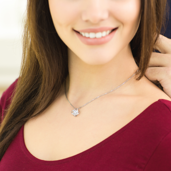 To My Daughter Love Knot Necklace Gift From Mom - Always heart to heart #e40 - Image 3