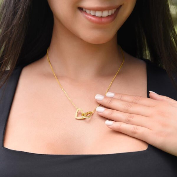 To My Granddaughter - I've loved you since before you were born - Interlocking Heart Necklace #e65 - Image 7