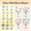 Birth Flower Necklace - Birth Flower Bouquet Necklace - Jewelry Inns