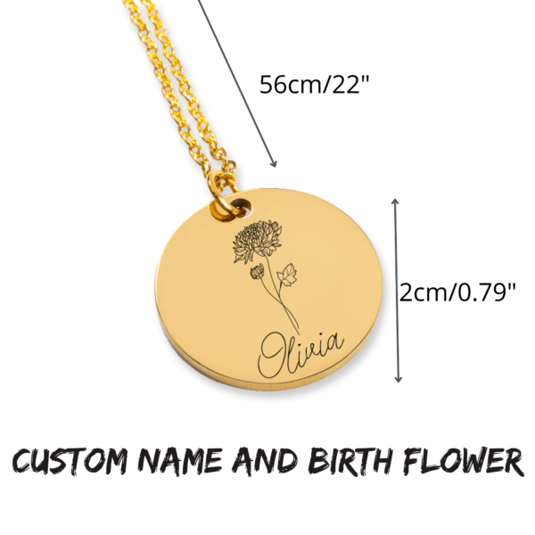 Birth Flower Name Necklace Personalized #e47 - Image 11