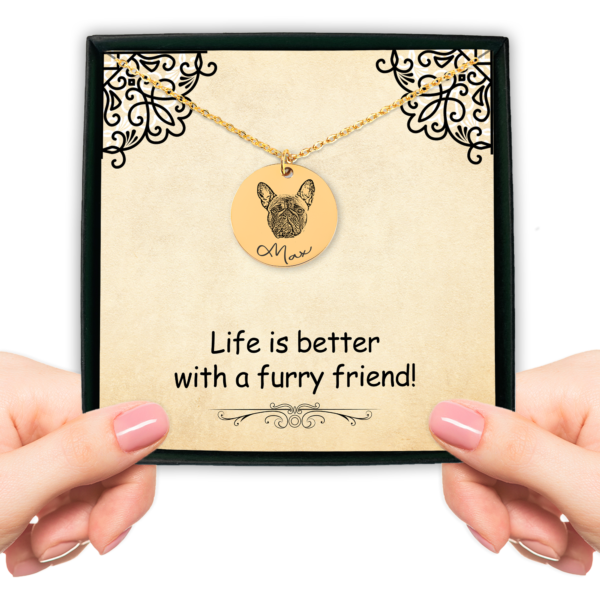 Pet & Dog Portrait Necklace Personalized #e87 - Image 3