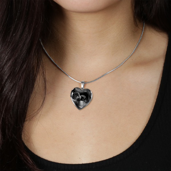 Custom New Mom Pregnancy Gift - I can hear you say you love me - Heart Pendant Engraving Necklace #e206 - Image 7